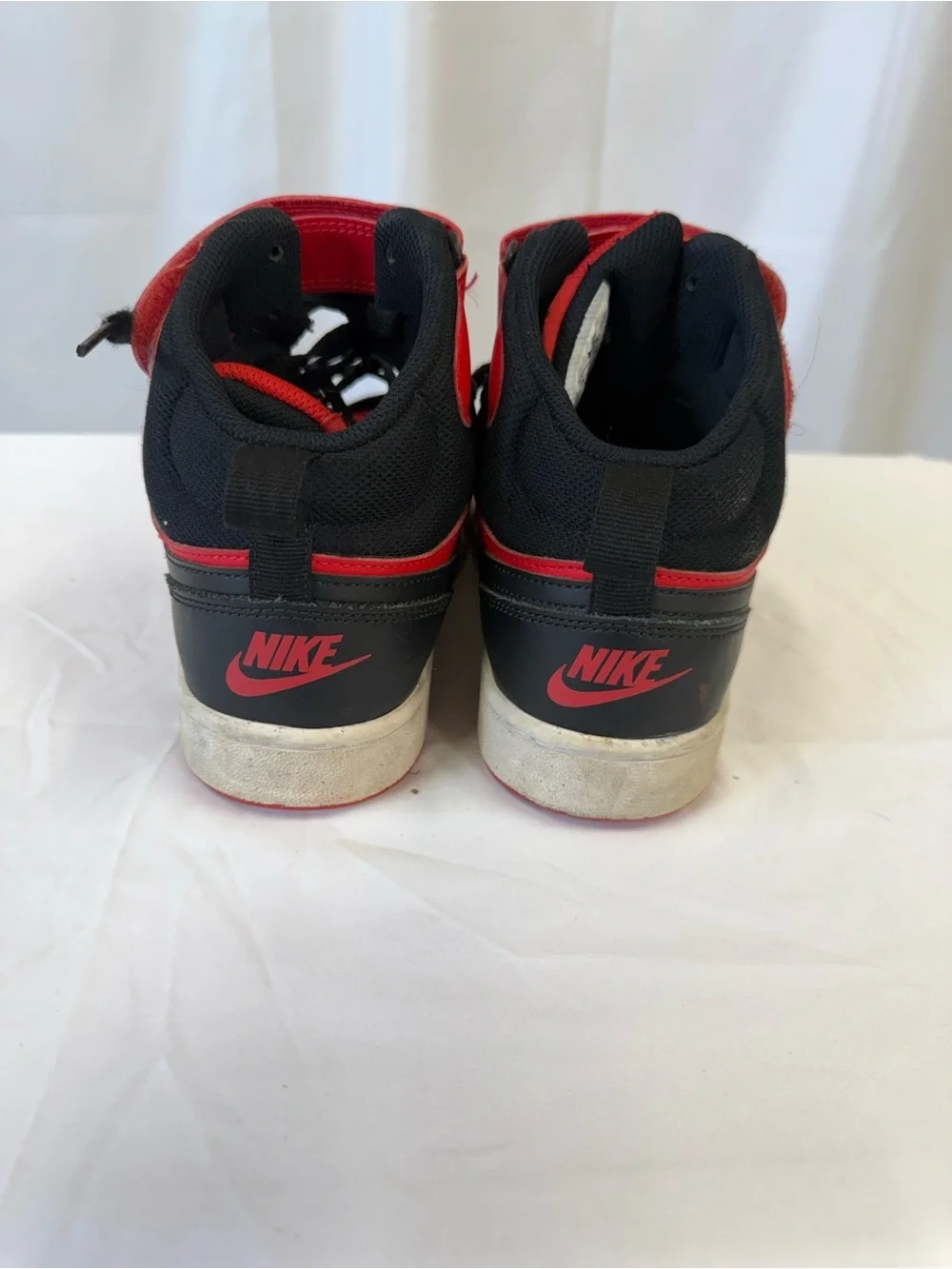 Nike 6Y court borough mid to big kids, shoes, university red white black